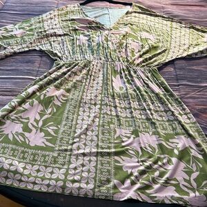 NEW pink and green boho dress